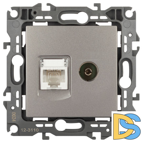 Розетка комбинированная RJ45+TV Эра 12-3110-16 Б0065646