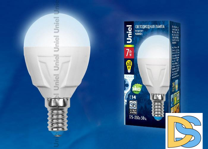 Лампа светодиодная (UL-00002416) Uniel E14 7W 3000K матовая LED-CW37 7W/WW/E14/FR PLP01WH