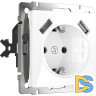 Розетка с заземлением, шторками и USBх2 Werkel белый W1171501 4690389155345