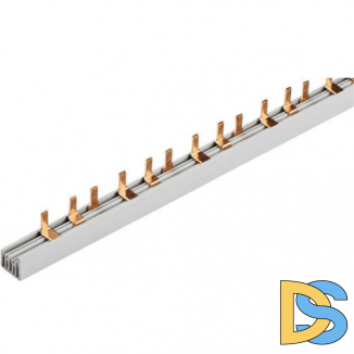 Шина-гребенка IEK типа PIN (штырь), 54 модуля, 3P, 100A, 1м, серый