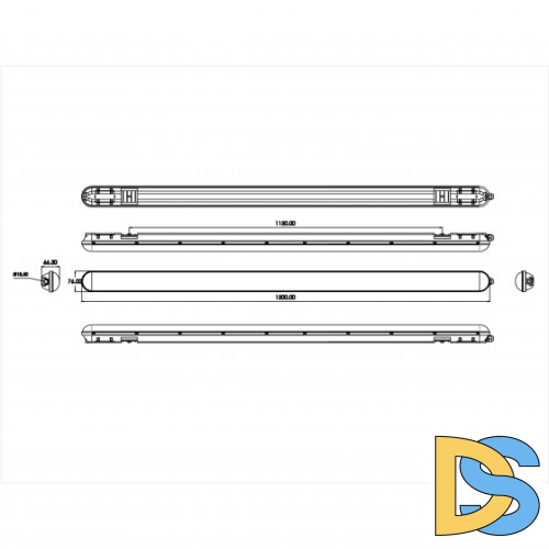Линейный светодиодный светильник Эра SPP-201-0-65K-066 Б0057717