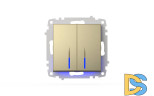 Выключатель двухклавишный с подсветкой ELBI Zena Vega 609-011400-203