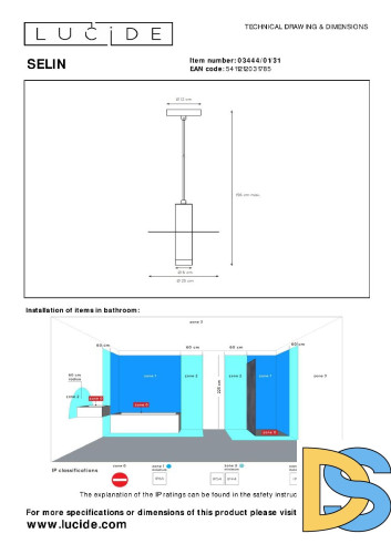 Подвесной светильник Lucide Selin 03444/01/31