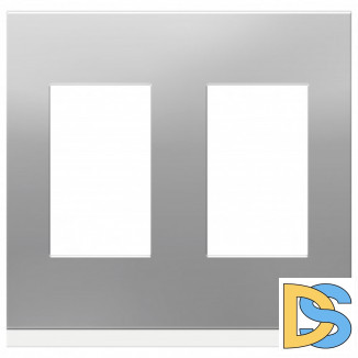 Рамка 2-ая (двойная), Алюминий матовый/Белый, серия Unica Pure, Schneider Electric