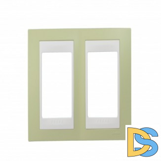 Рамка 2-ая (двойная), Зеленое яблоко/Белый, серия Unica, Schneider Electric