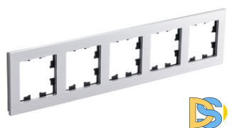 Рамка 5-ая (пятерная) , Металл Серебро, серия Atlas Design Nature, Schneider Electric