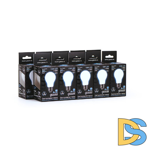 Лампа светодиодная филаментная Gauss E27 10W 4100К матовая 102202210