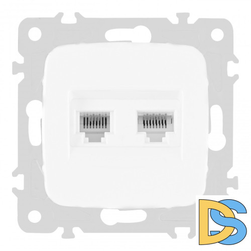 Розетка телефонная RJ11 + компьютерная RJ45 Arte Milano 205.44-1.white