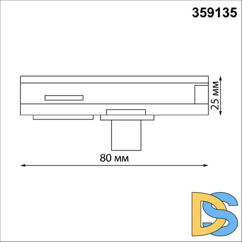 Адаптер/держатель для однофазного трехжильного трека без токопровода для арт. 359128-359133 Novotech Ramo 359135