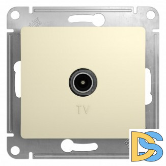Розетка телевизионная оконечная ТV, Бежевый, серия Glossa, Schneider Electric
