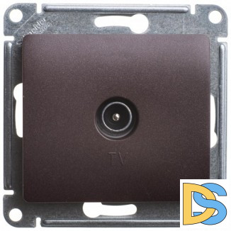 Розетка телевизионная оконечная ТV, Шоколад, серия Glossa, Schneider Electric