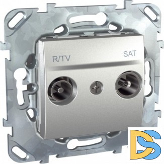 Розетка телевизионная единственная ТV-FМ-SАТ, Алюминий, серия UNICA TOP/CLASS, Schneider Electric