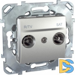 Розетка телевизионная единственная ТV-FМ-SАТ, Алюминий, серия UNICA TOP/CLASS, Schneider Electric