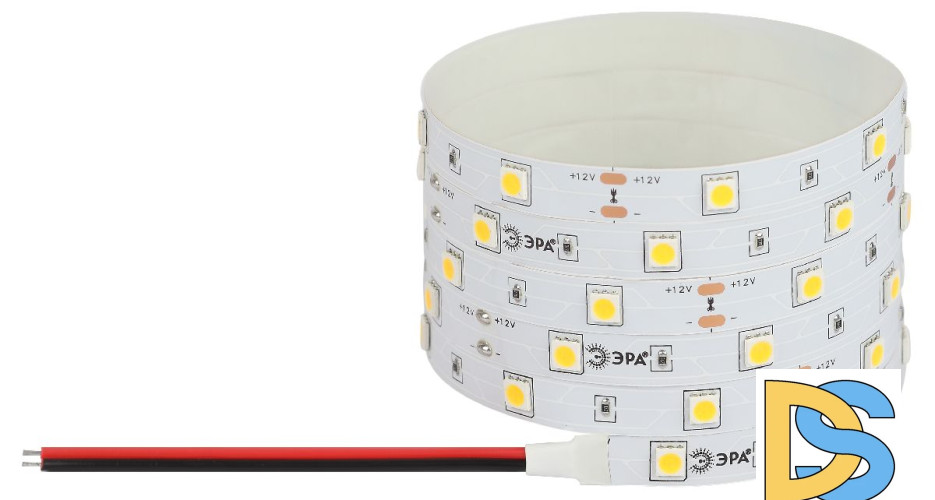 Светодиодная лента Эра 12В 5050 7,2Вт/м 4000K 5м IP20 LS5050-7,2-30-12-4000K-IP20-1 year-5m Б0059916