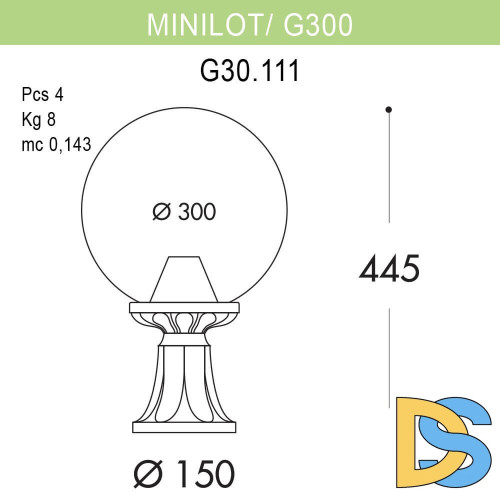 Уличный светильник Fumagalli Minilot/G300 G30.111.000.AYE27