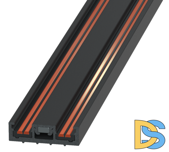 Ультратонкий накладной магнитный шинопровод iLedex Vision 4825-25/7-1000-BK