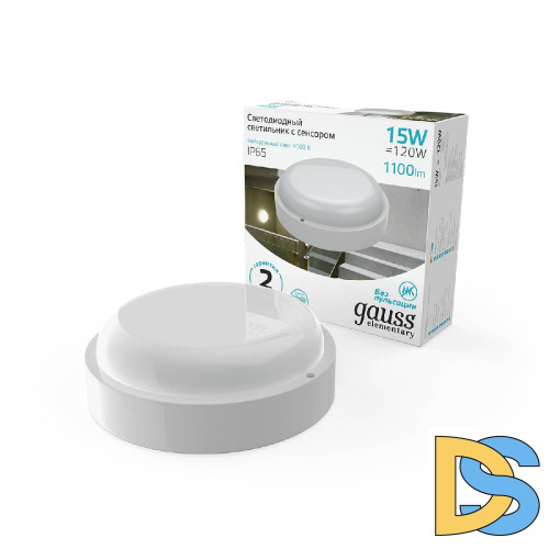 Настенно-потолочный светодиодный светильник Gauss Elementary 126411215-S