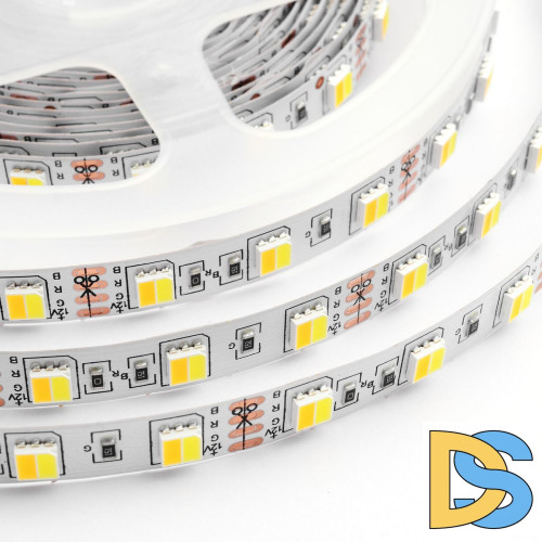 Светодиодная лента Apeyron 12В СТ 14,4Вт/м smd5050 60д/м IP20 700Лм/м 5м 3000К+6500К 00-116