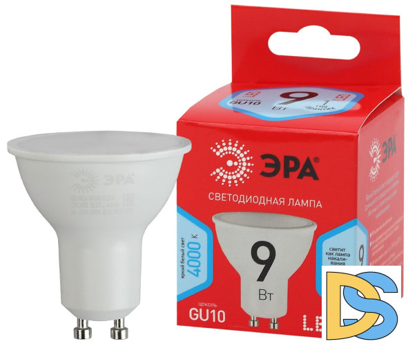 Лампа светодиодная Эра GU10 9W 4000K LED MR16-9W-840-GU10 R Б0050692