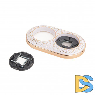 Рамка на 2 поста (белое золото) WL70-frame-02