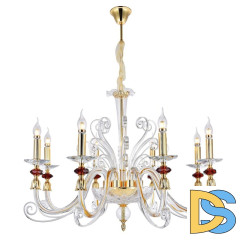 Подвесная люстра Crystal lux CATARINA SP8 V2 GOLD/TRANSPARENT-COGNAC