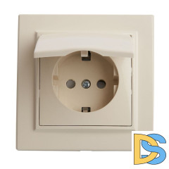 Розетка 1-местная с крышкой Stekker PST16-9012-02 с защитной шторкой 39238