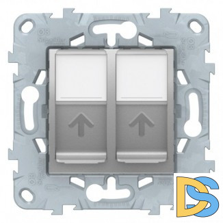 Розетка компьютерная 2-ая кат.5е, RJ-45 (интернет), Алюминий, серия Unica New, Schneider Electric