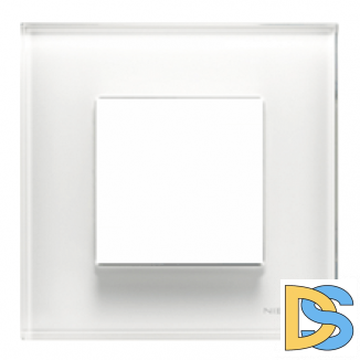 Рамка 1 пост (2 модуля) ABB Zenit Белое стекло