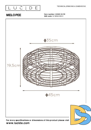 Потолочный светильник Lucide Melopee 45148/45/30