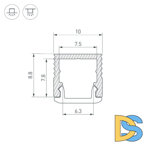Алюминиевый профиль Arlight SL-MINI-10-2000 ANOD 049017