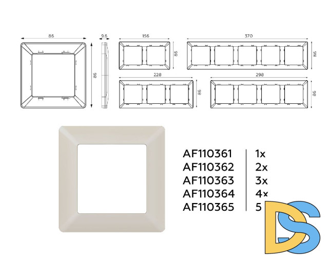 Рамка пятиместная Ambrella Volt Line AF110365