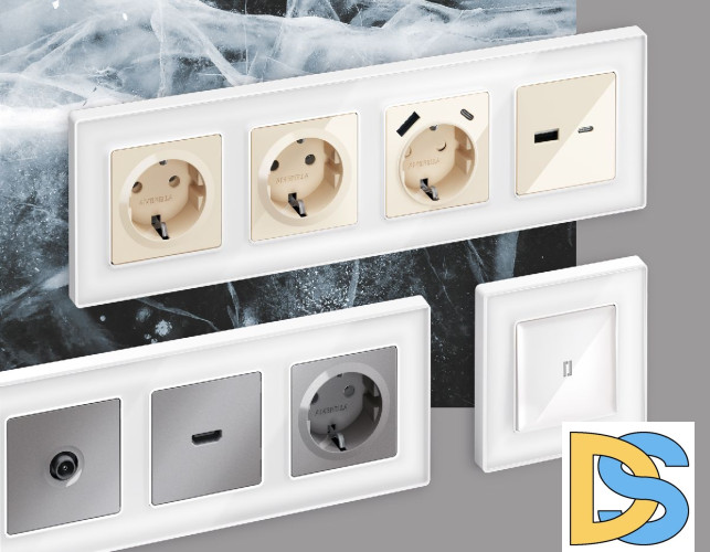 Рамка двухместная Ambrella Volt Arctic AF580102