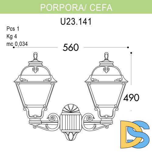 Уличный настенный светильник Fumagalli Porpora/Cefa U23.141.000.BXF1R