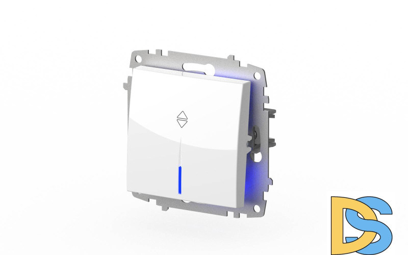 Выключатель одноклавишный проходной с подсветкой ELBI Zena Vega 609-015600-210