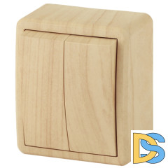 Выключатель двухклавишный ЭРА Эксперт 11-1204-11 Б0020665