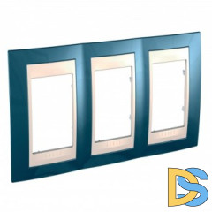 Рамка 3-ая (тройная), Голубой лед/Бежевый, серия Unica, Schneider Electric