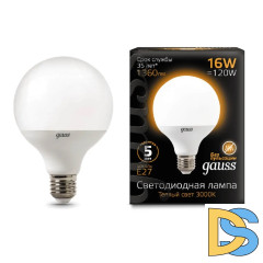 Лампа светодиодная Gauss E27 16W 3000K матовая 105102116