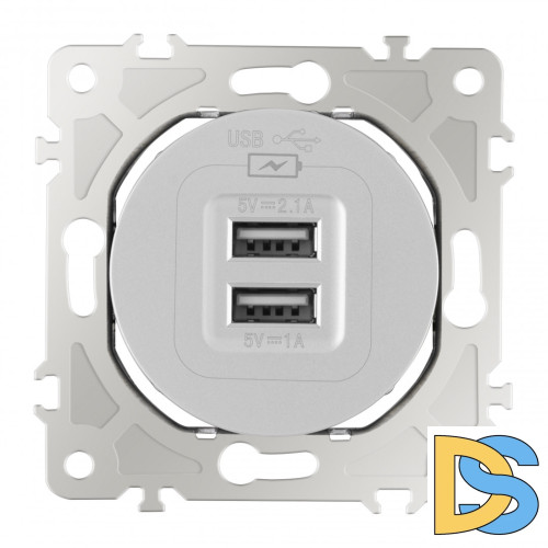 Розетка USB 2.1А+1А Arte Milano 202.46-1.silver