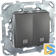 Выключатель для жалюзи (рольставней) кнопочный, Графит, серия UNICA TOP/CLASS, Schneider Electric