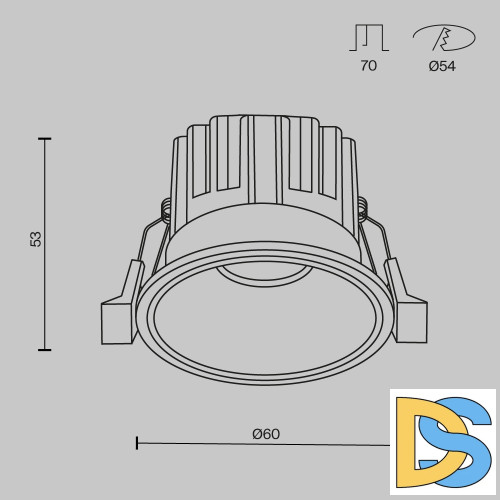 Встраиваемый светильник Maytoni Round DL058-7W4K-W