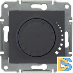 Диммер поворотный, 300Вт для л/н и эл.трансф., Графит, серия Sedna, Schneider Electric