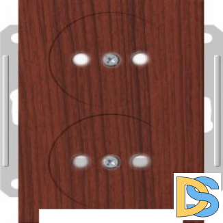 Розетка 2-ая электрическая без заземления, Мореный дуб (пластик), серия Wessen 59, Schneider Electric