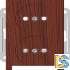 Розетка 2-ая электрическая без заземления, Мореный дуб (пластик), серия Wessen 59, Schneider Electric