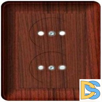 Розетка 2-ая электрическая без заземления, Мореный дуб (пластик), серия Wessen 59, Schneider Electric