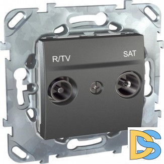 Розетка телевизионная единственная ТV-FМ-SАТ, Графит, серия UNICA TOP/CLASS, Schneider Electric