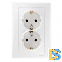 Розетка 2-ая электрическая с заземлением, Белый, серия Sedna, Schneider Electric