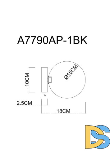 Бра Arte Lamp Vincent A7790AP-1BK