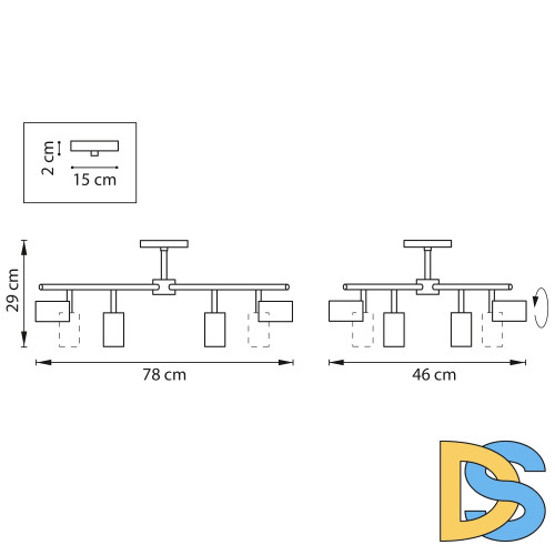 Люстра на штанге Lightstar Rullo LR728374364 (571728+214437-4+214436-4)