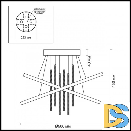 Подвесная люстра Odeon Light Monica 3901/70CL