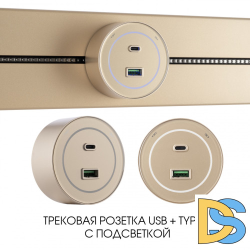 Трековая розетка Arte Milano Am-track-sockets-39 399732TS/USB-Type-C Gold